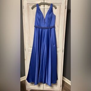 Elegant Blue Satin Gown